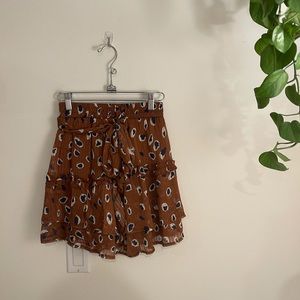 Princess Polly Brown Pattern Tie Skirt